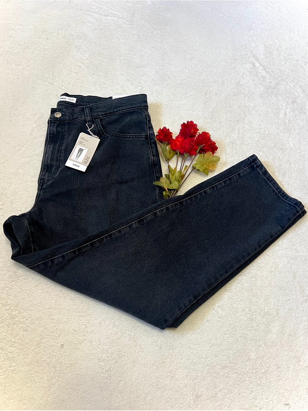 Mango (MNG) NWT Charcoal Claudia Slim Fit Jeans - Size 14 (US)
